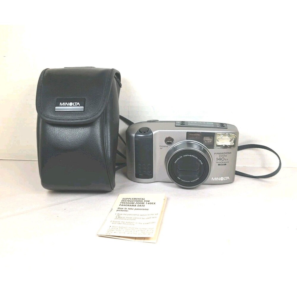 Minolta Freedom Zoom 140ex Panorama Date 35mm Film Camera Tested Works